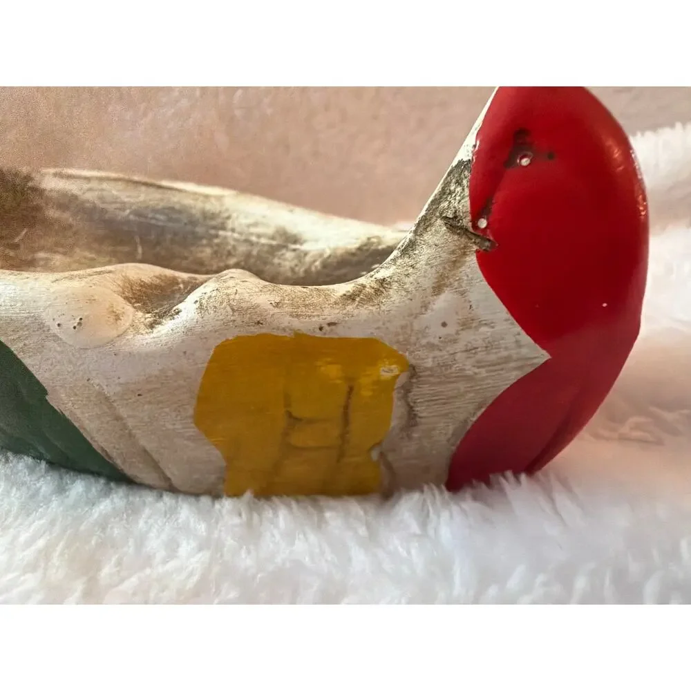 VTG Nanco Indian Canoe Ashtray Japan Hand Painted Mid Century Rustic Decor
